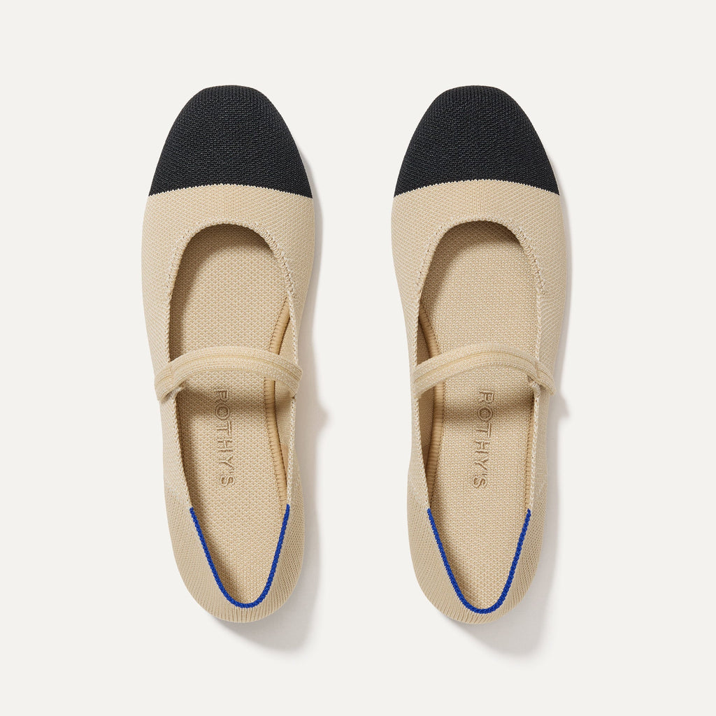 The Square Mary Jane - Cream Captoe