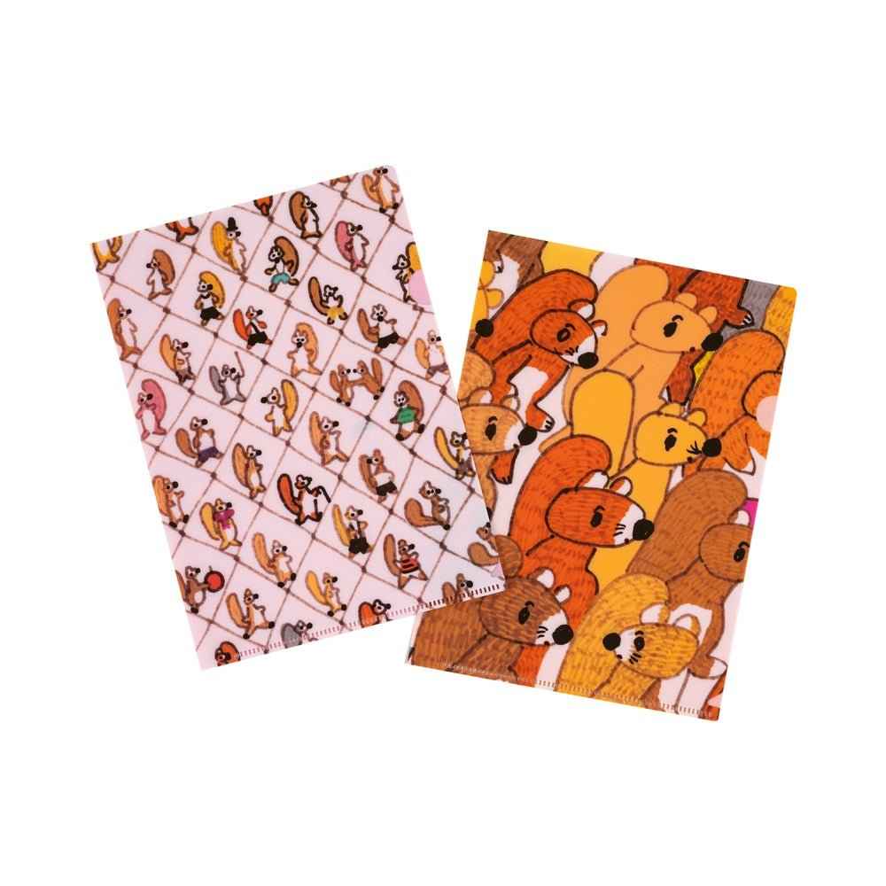 100%ORANGE: Hobonichi Folder Set of 2 for A5 Size - Squirrel Squadron