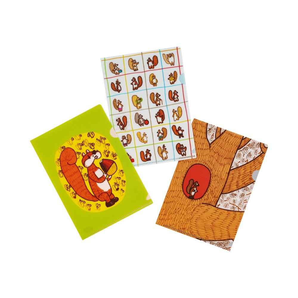100%ORANGE: Hobonichi Folder Set of 3 for A6 Size (Squirrels Moving Day)