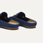 The Double Bit Loafer Mule - Blue Raffia-Knit