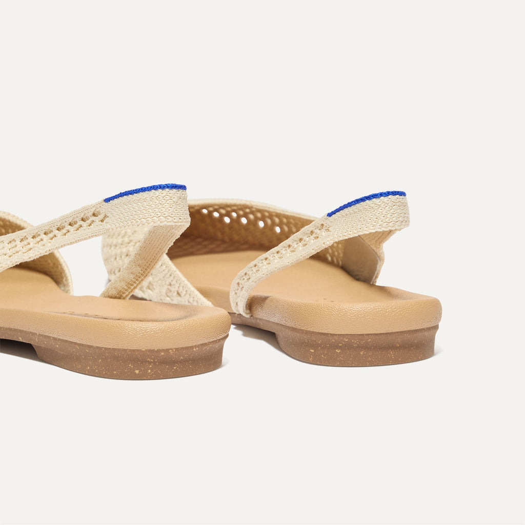 The Almond Slingback - Off White Mesh