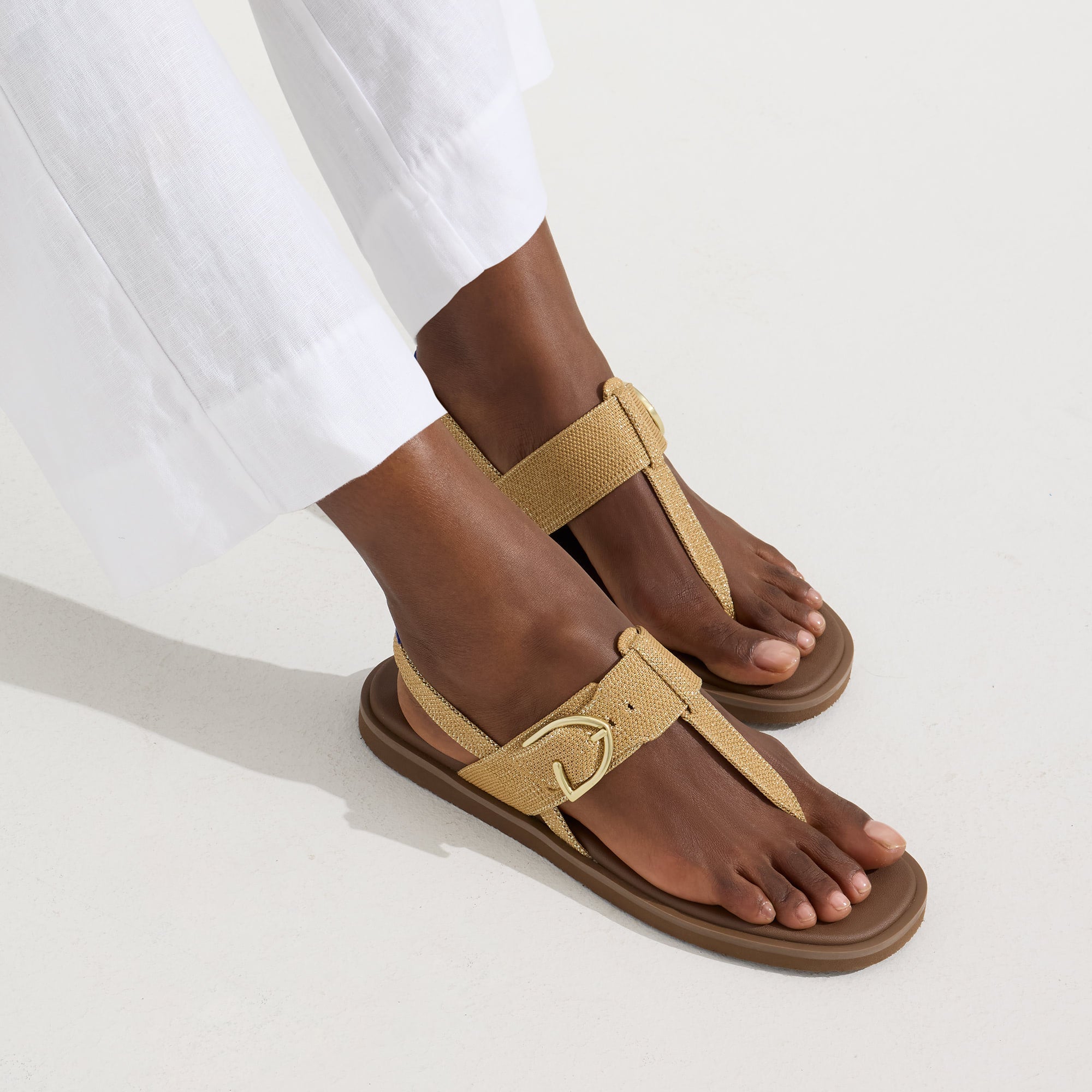 The T¨CStrap Sandal - Metallic Golden Sun