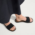 The Slide Sandal - Black Crochet