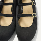 The Double Buckle Mary Jane Heel - Black