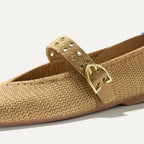 The Max Buckle Mary Jane - Tan Woven