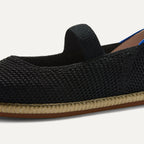 The Mini Mary Jane (for Kids) - Black Raffia-Knit