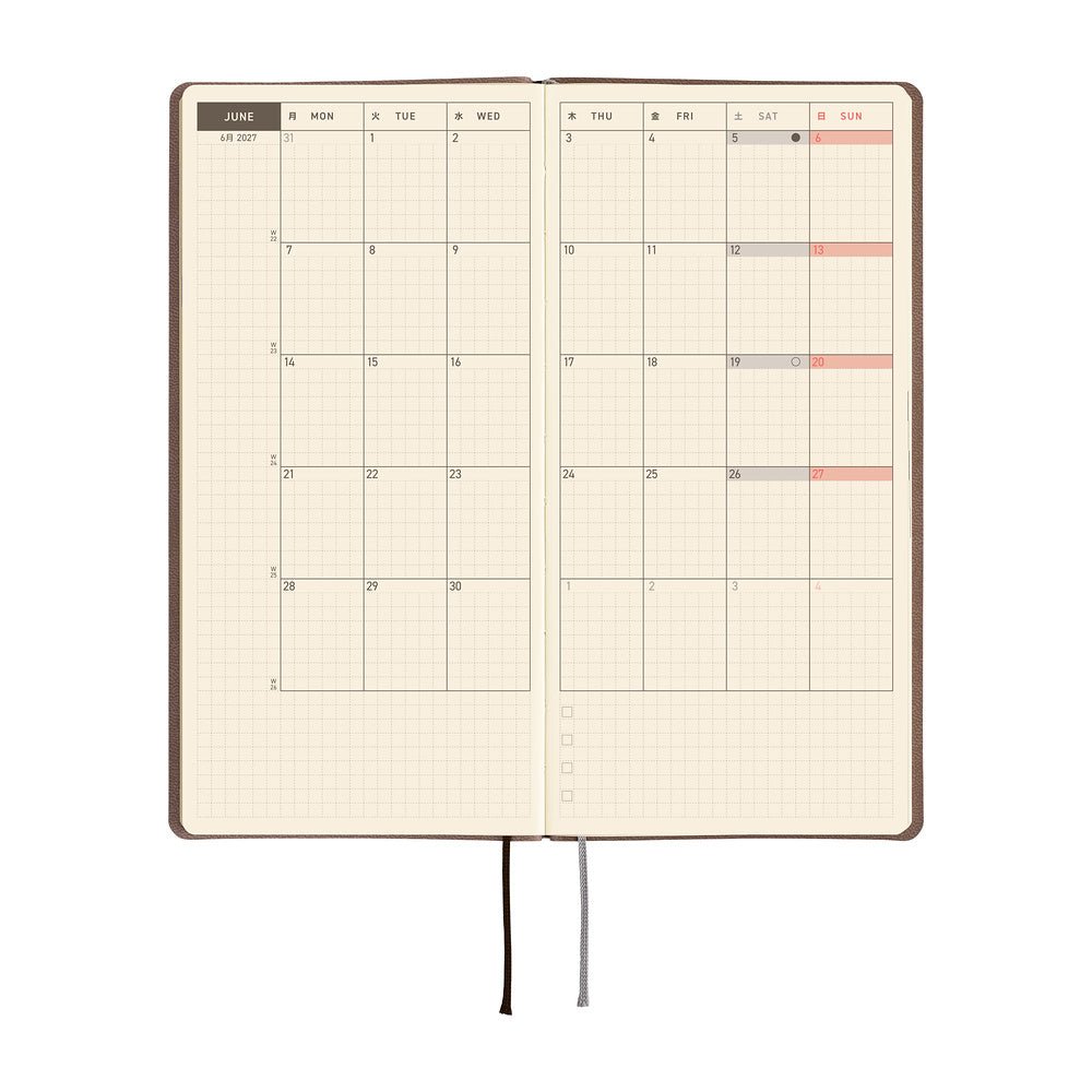 Hobonichi Techo Weeks 2027 - Smooth: Caf¨¦ au Lait - Famous | Online Store