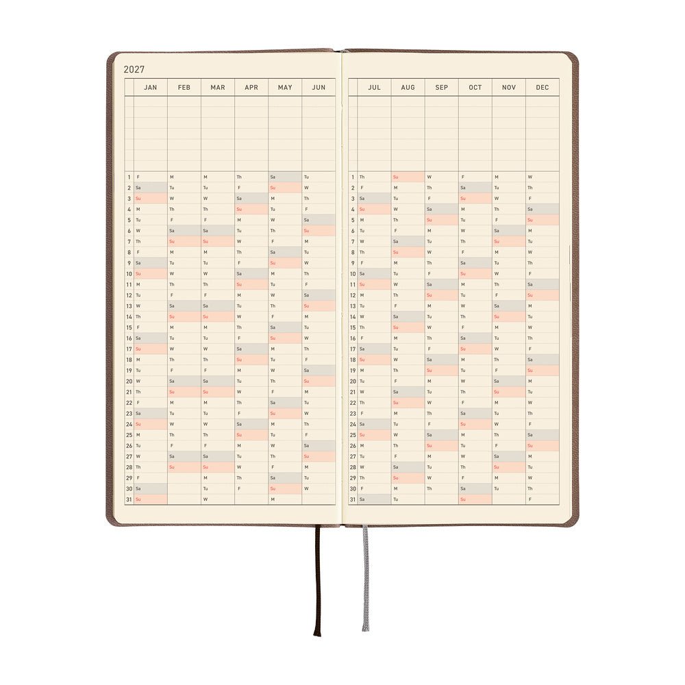 Hobonichi Techo Weeks 2027 - Smooth: Caf¨¦ au Lait - Famous | Online Store