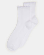 2 PACK LETTUCE EDGE RIB ANKLET SOCKS WHITE