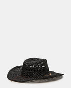 LEI BEADED TRIM WESTERN HAT BLACK