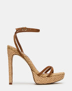 JUNI CHESTNUT SUEDE RAFFIA