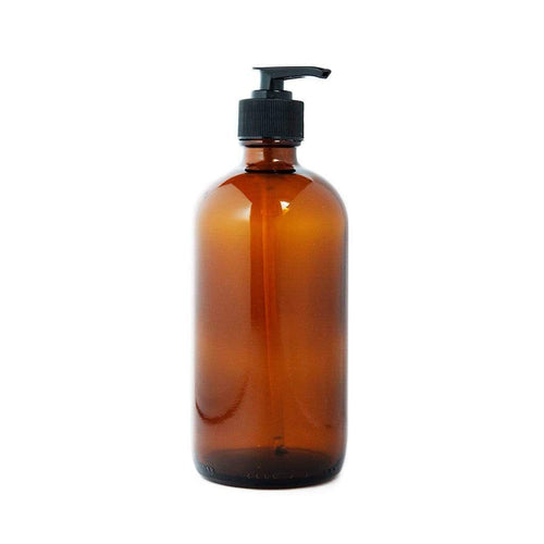 Amber Glass Pump Bottle - Famous | Online Store