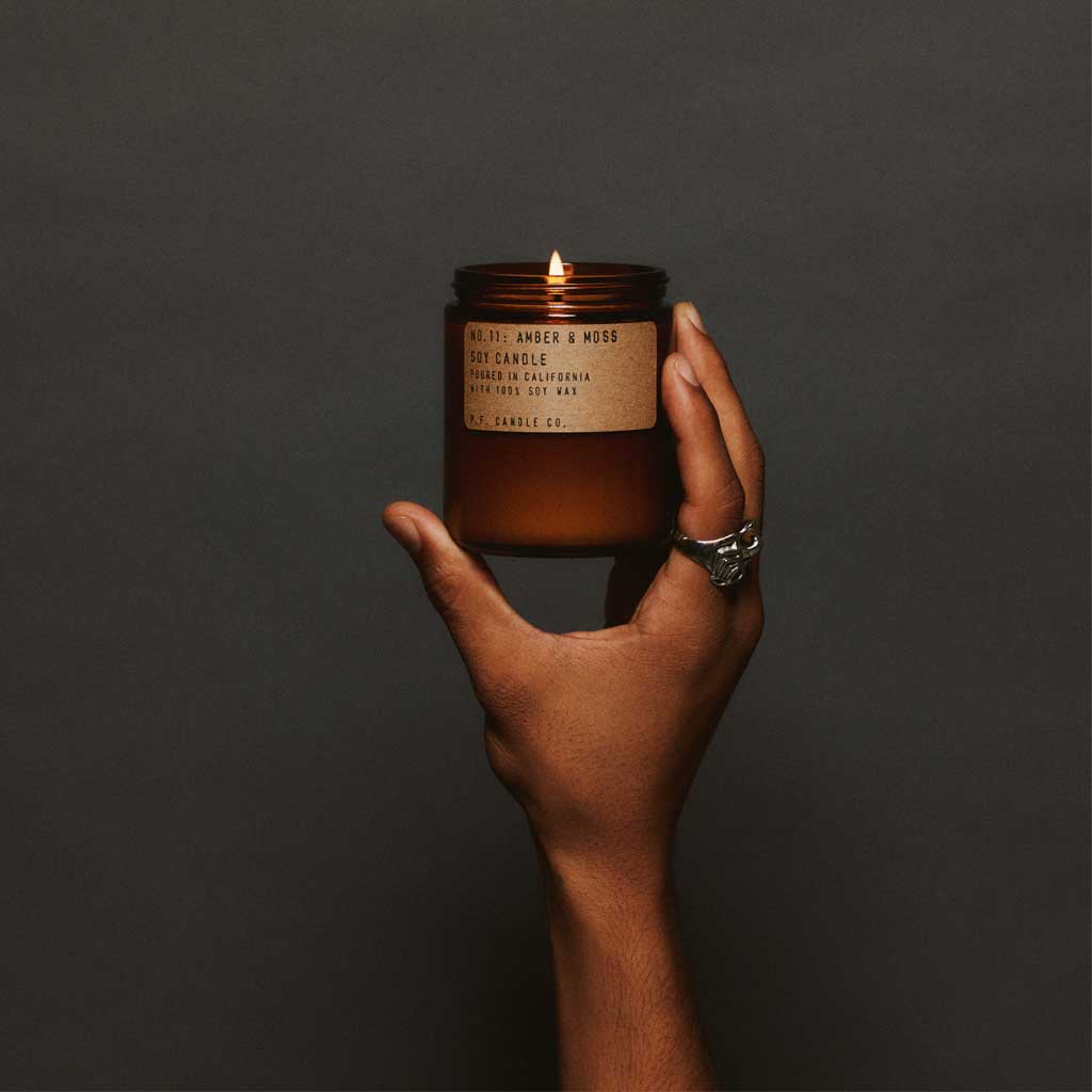 Amber & Moss Soy Candle - Famous | Online Store