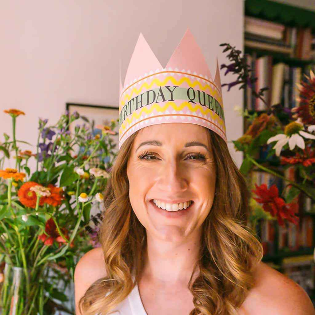 Birthday Queen Party Hat Card