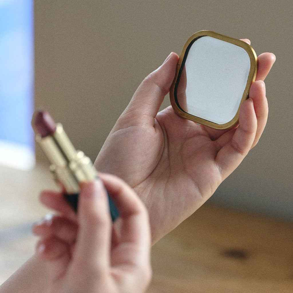Brass Framed Travel Mirror