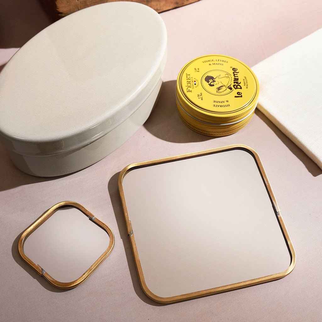 Brass Framed Travel Mirror