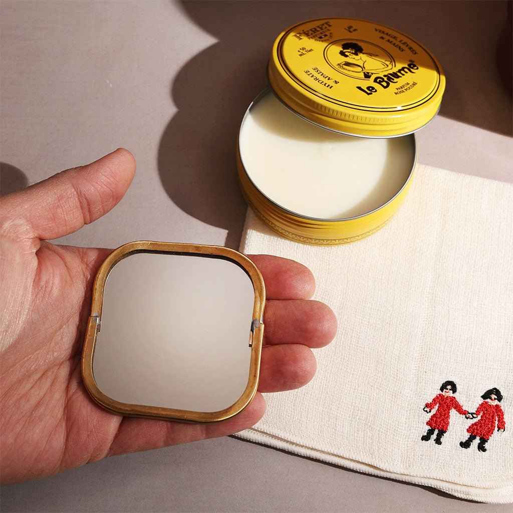 Brass Framed Travel Mirror
