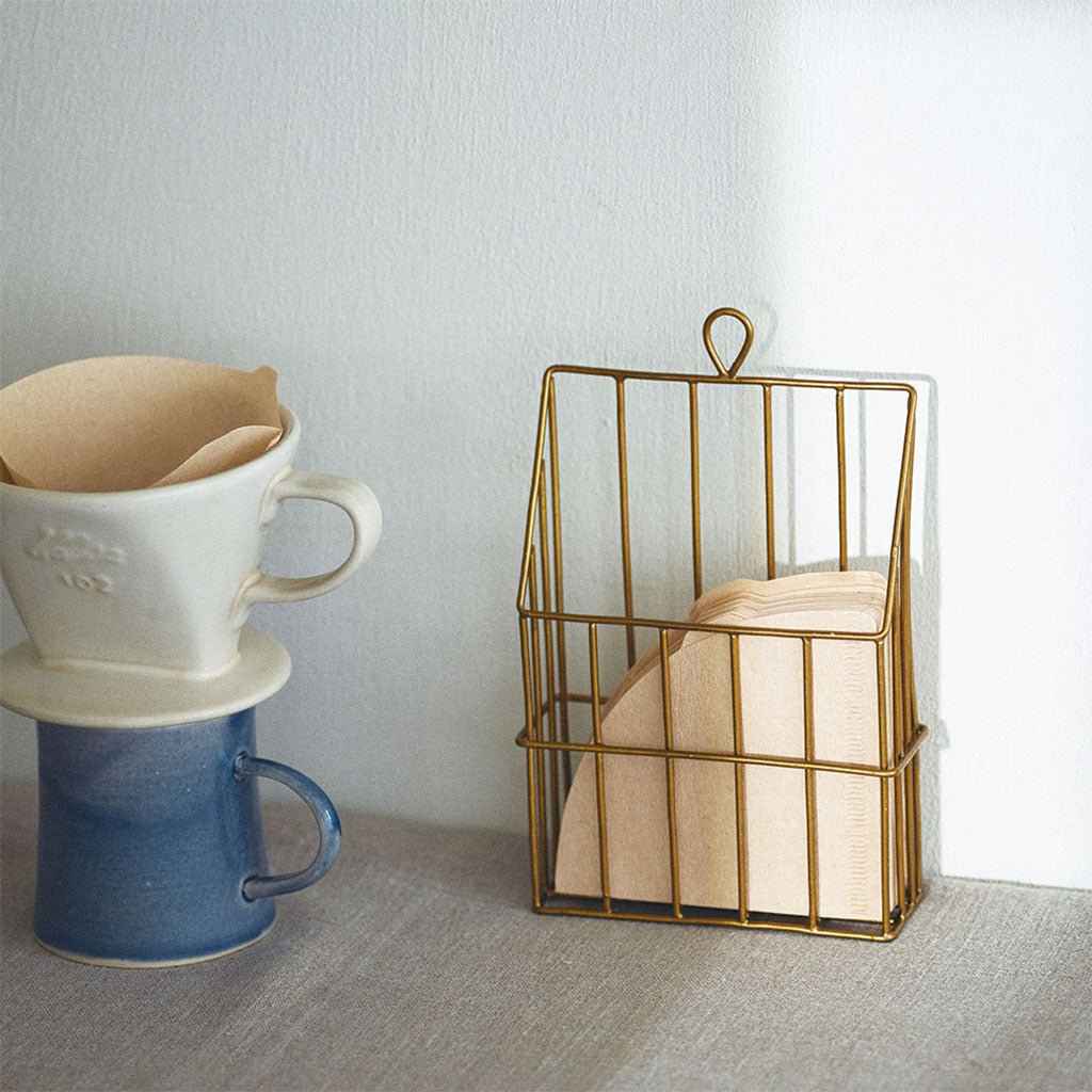Brass Hanging Organizer Basket