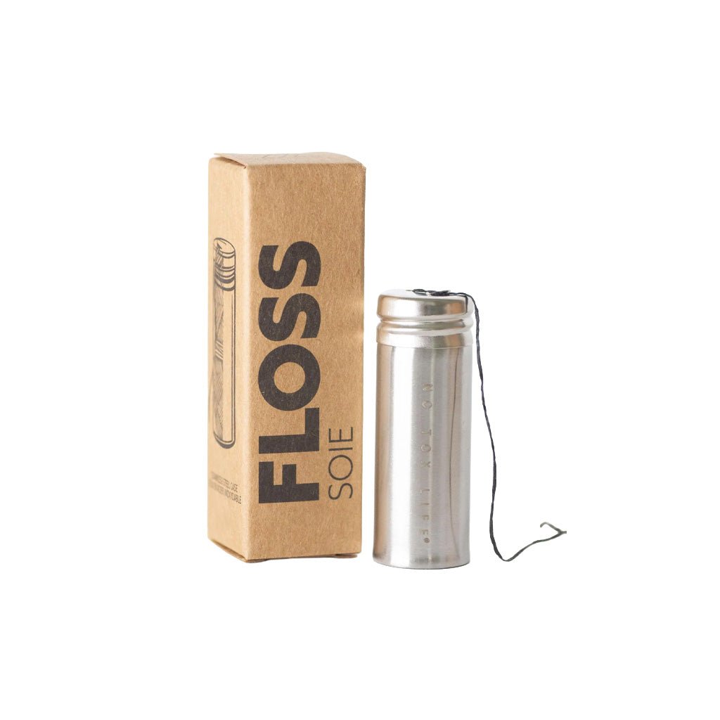 Charcoal Floss in Stainless Steel Holder - Famous | Online Store