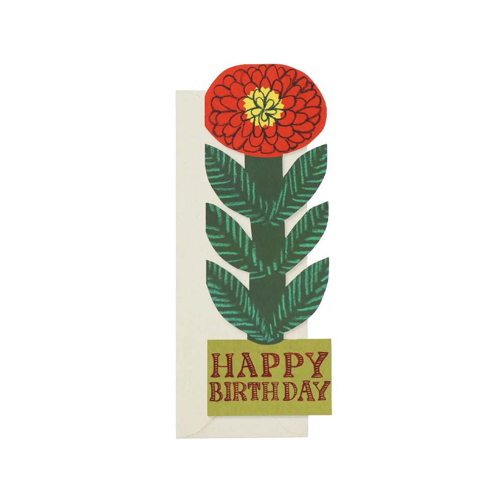 Cheery Red Flower Birthday Card - Famous | Online Store