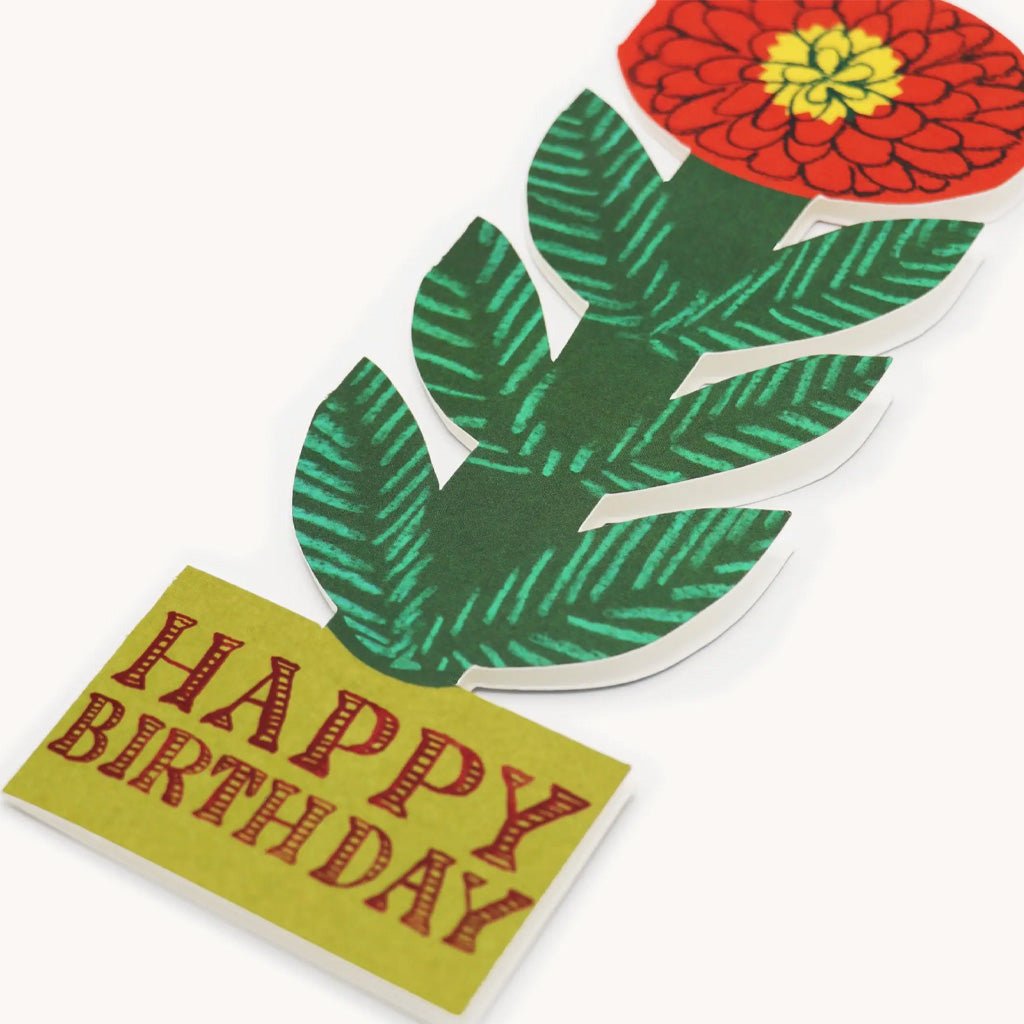 Cheery Red Flower Birthday Card - Famous | Online Store