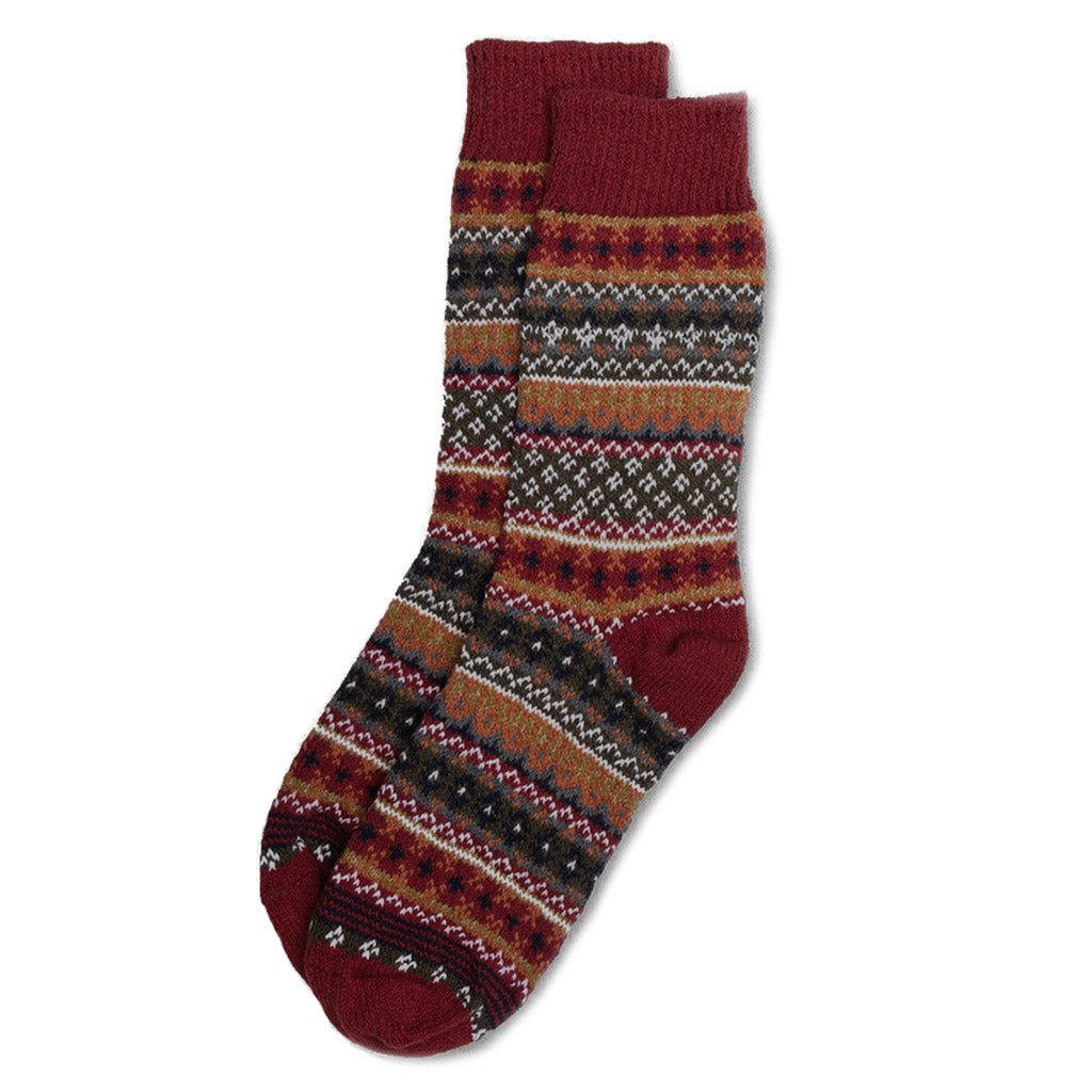 Cotton Fair Isle Crew Socks - Famous | Online Store