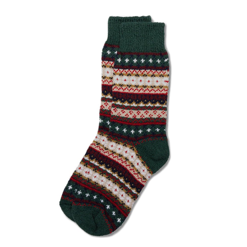 Cotton Fair Isle Crew Socks - Famous | Online Store