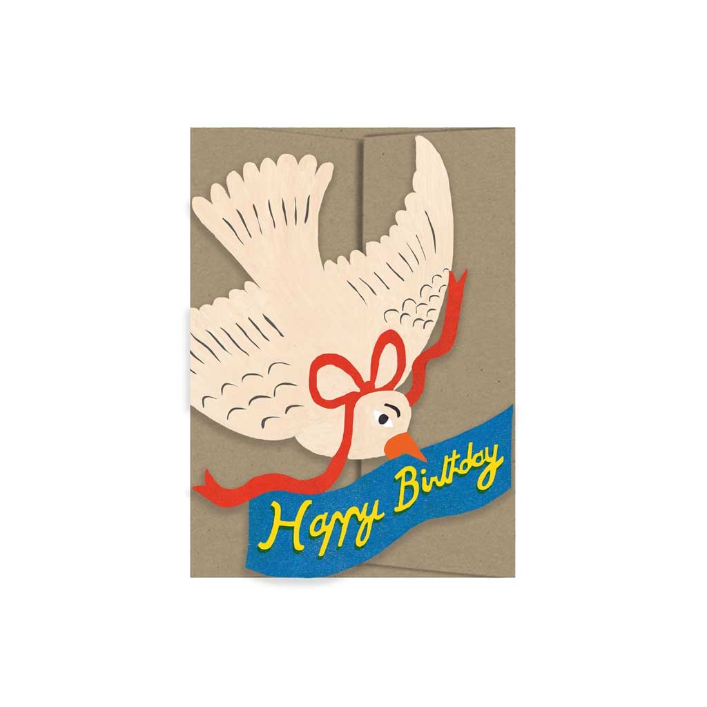 Die-Cut Happy Birthday Bird Card - Famous | Online Store
