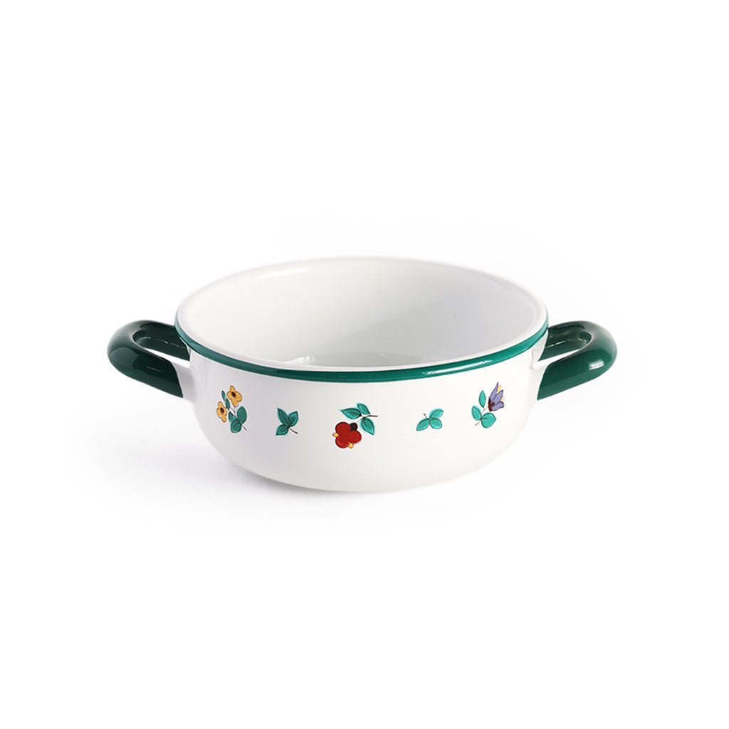 Enamel Farmers Bowl: Floral Design - Famous | Online Store