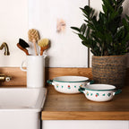 Enamel Farmers Bowl: Floral Design - Famous | Online Store