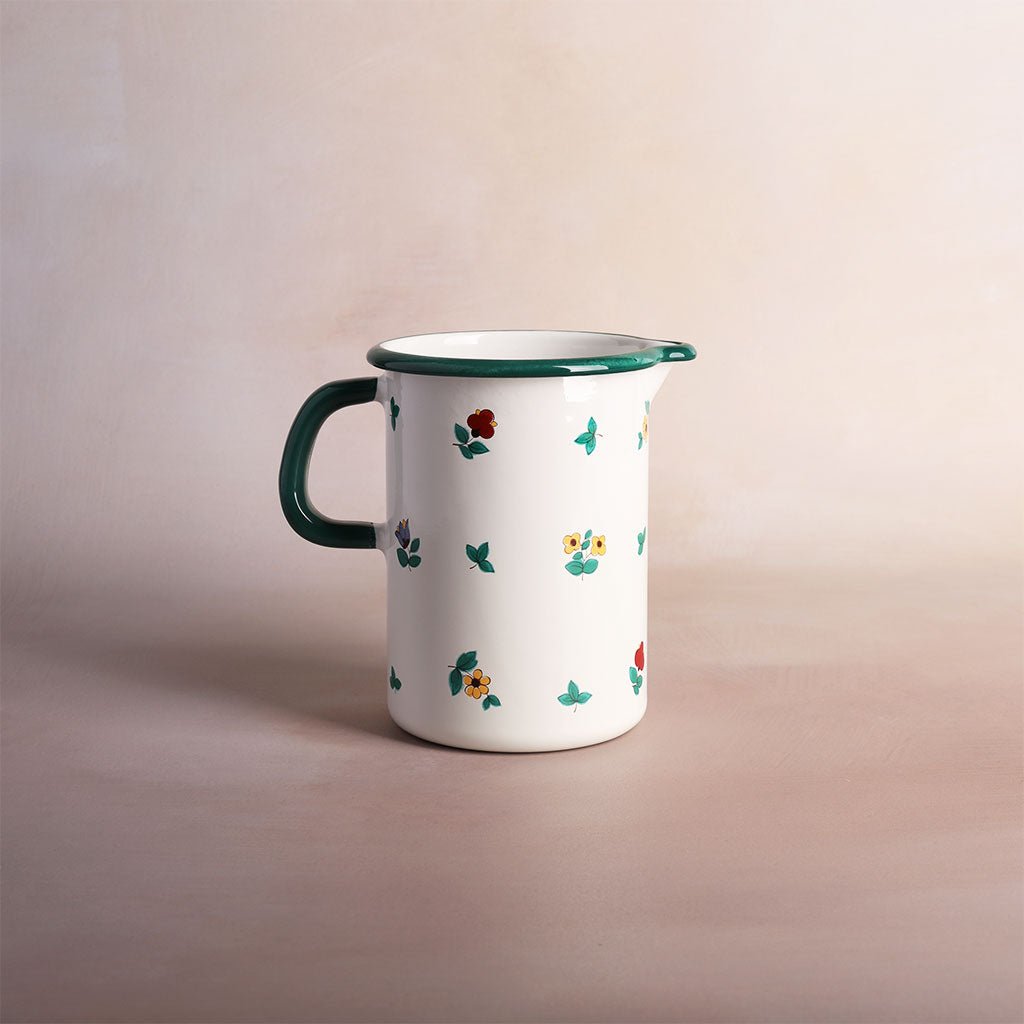 Enamel Measuring Jug: Floral Design - Famous | Online Store