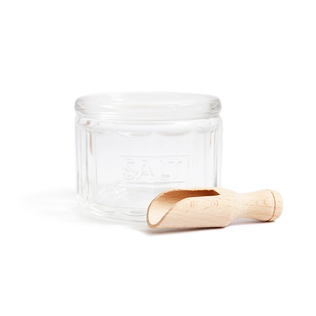 Glass Salt Jar with Scoop - Famous | Online Store