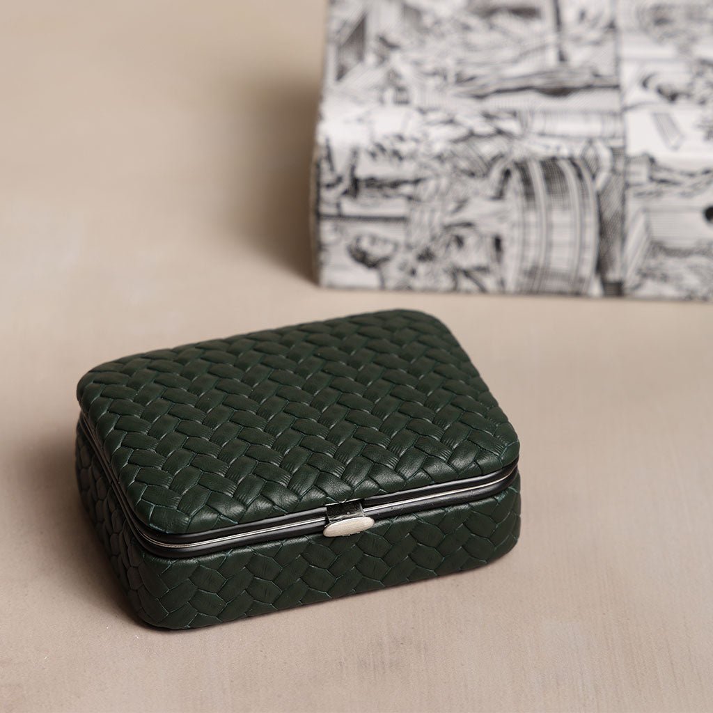 Green Leather Framed Sewing Set - Famous | Online Store