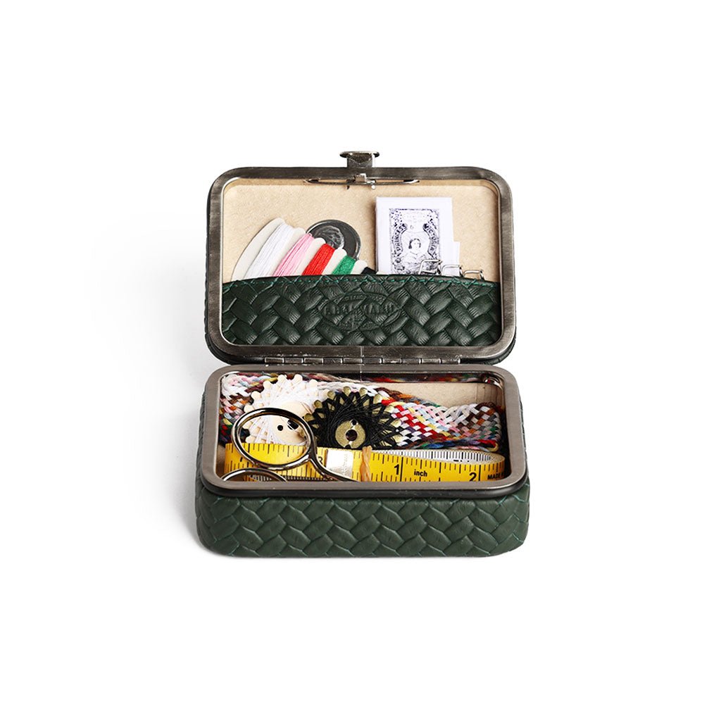 Green Leather Framed Sewing Set - Famous | Online Store