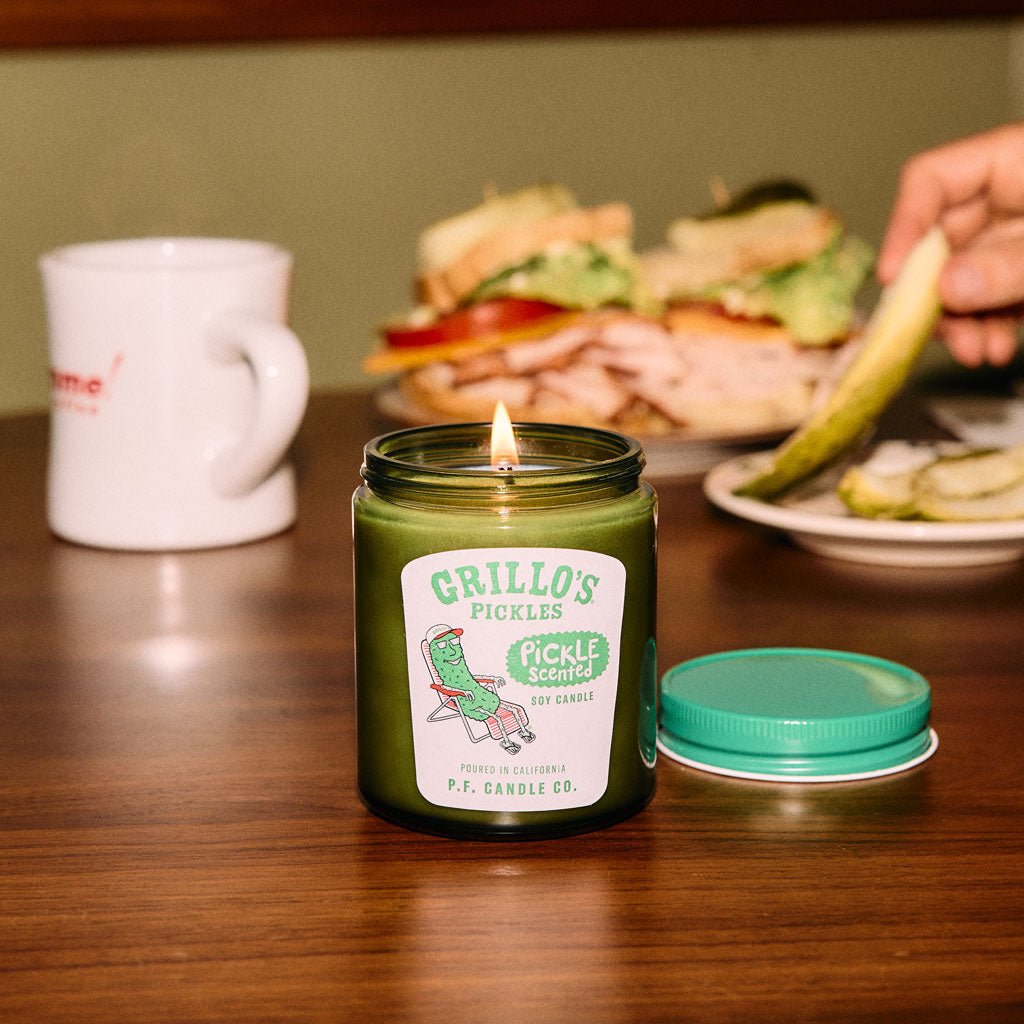 Grillo's Pickle-Scented Candle - Famous | Online Store