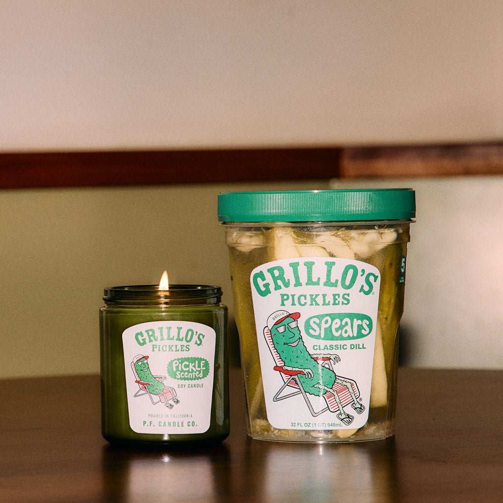 Grillo's Pickle-Scented Candle - Famous | Online Store
