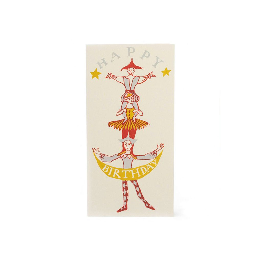 Happy Birthday Human Tower Long Card - Famous | Online Store