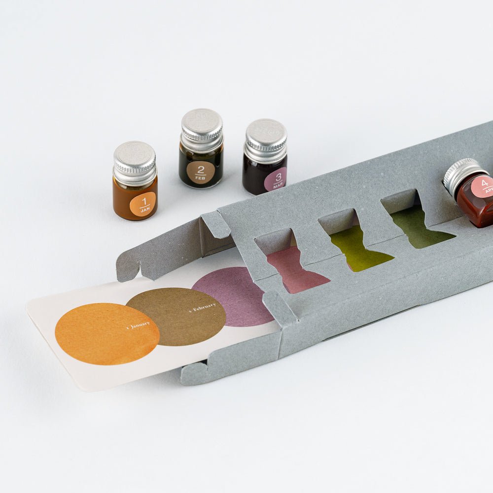 Kakimori x TSUKI no IRO: Mini Ink Bottle Set (Jan-Jun) - Famous | Online Store