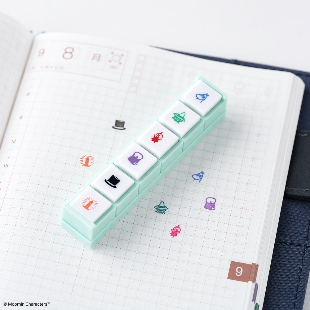 Kodomo no Kao x Hobonichi: Pochitto6 Push-Button Stamp (Moomin) - Famous | Online Store