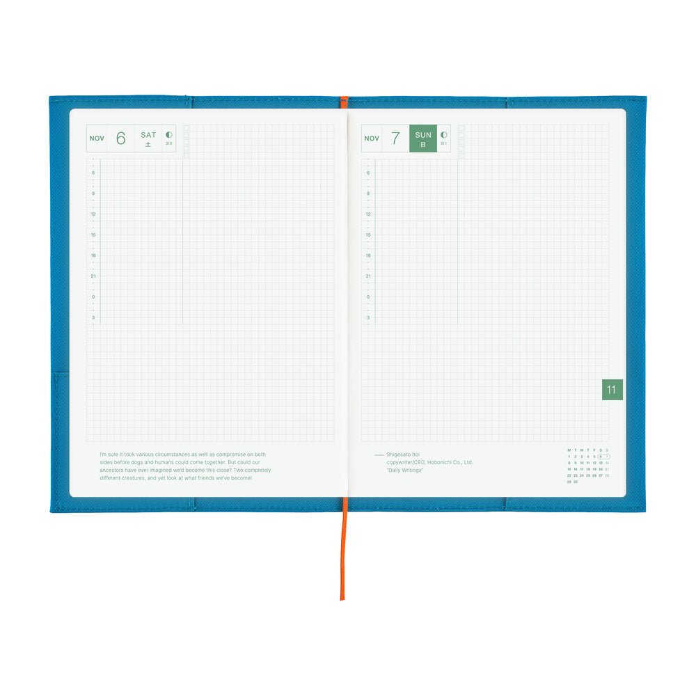 Hobonichi Techo Cover Cousin A5 - Folio: Ocean Blue - Famous | Online Store