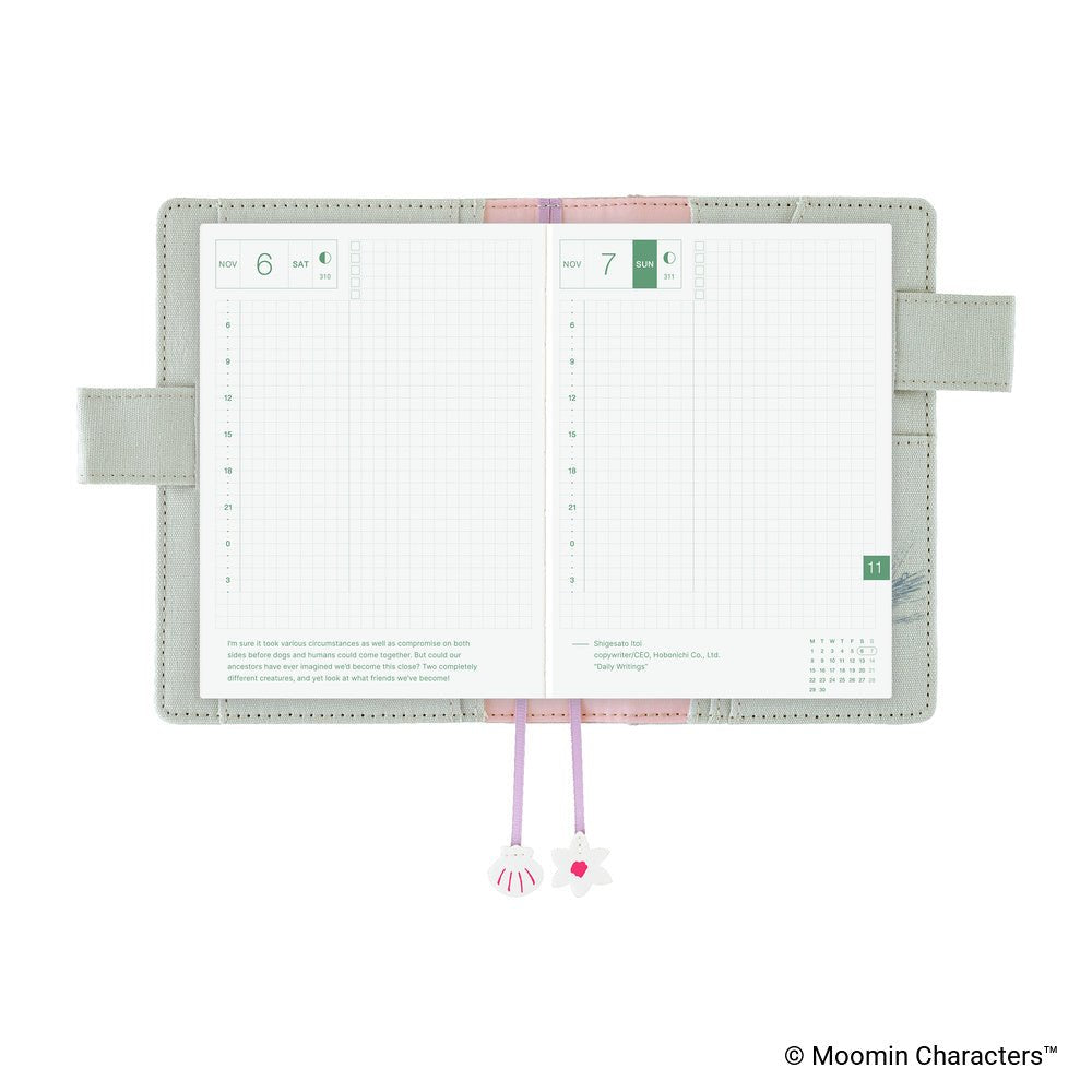 Hobonichi Techo Cover Original A6 - Moomin: My Yard (Pale Mint) - Famous | Online Store