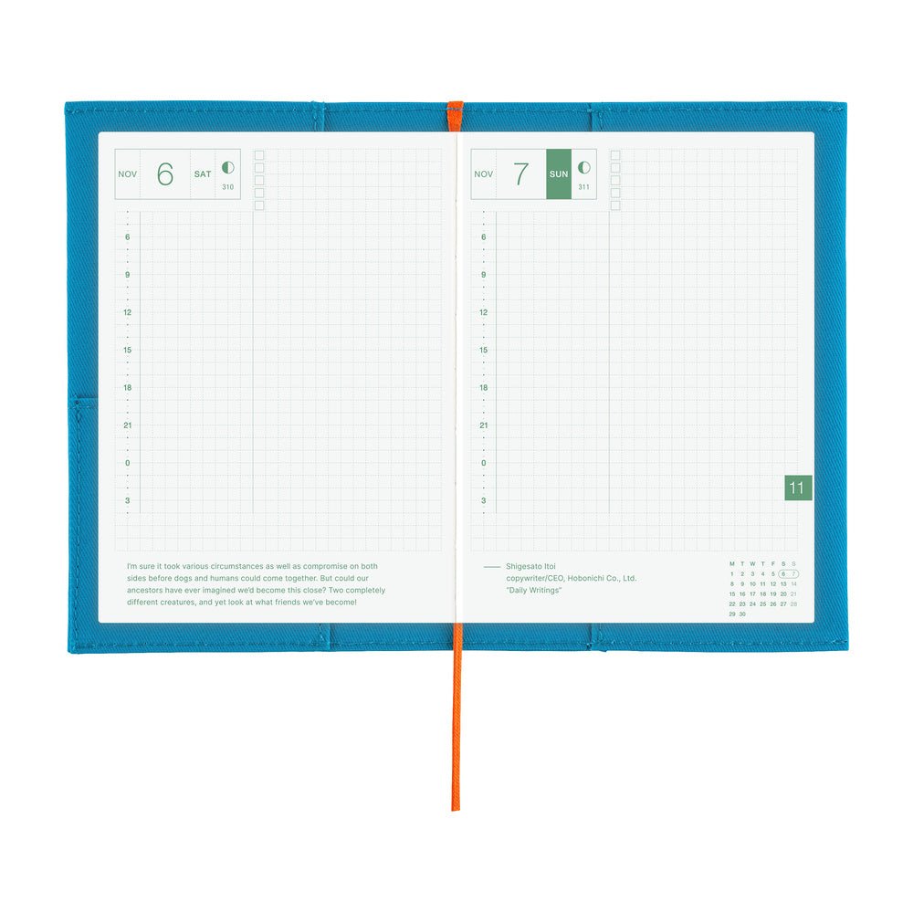 Hobonichi Techo Cover Original A6 - Folio: Ocean Blue - Famous | Online Store