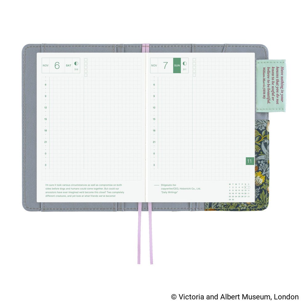 Hobonichi Techo Cover Original A6 - V&A Series: Strawberry Thief - Famous | Online Store