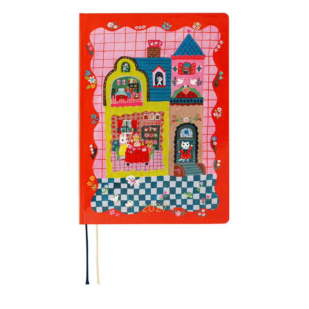 Hobonichi Techo HON A5 2027 - Yumi Kitagishi: White Cat and Rabbit's Tea Room - Famous | Online Store