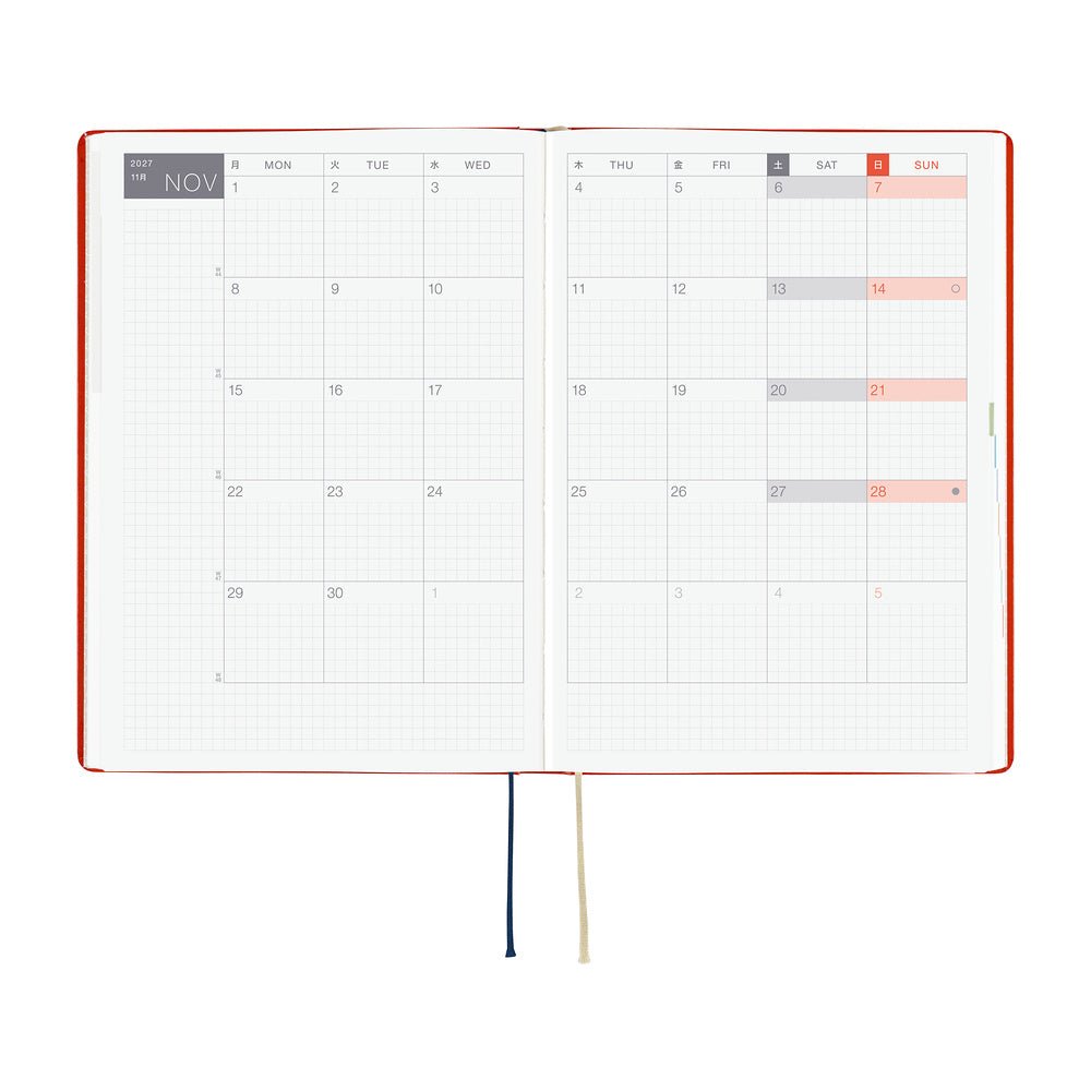 Hobonichi Techo HON A5 2027 - Yumi Kitagishi: White Cat and Rabbit's Tea Room - Famous | Online Store