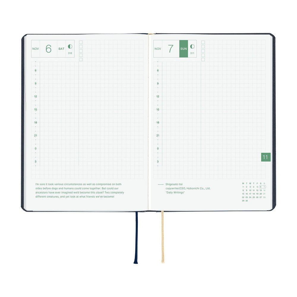 Hobonichi Techo HON A5 2027 - Slash (Navy) - Famous | Online Store