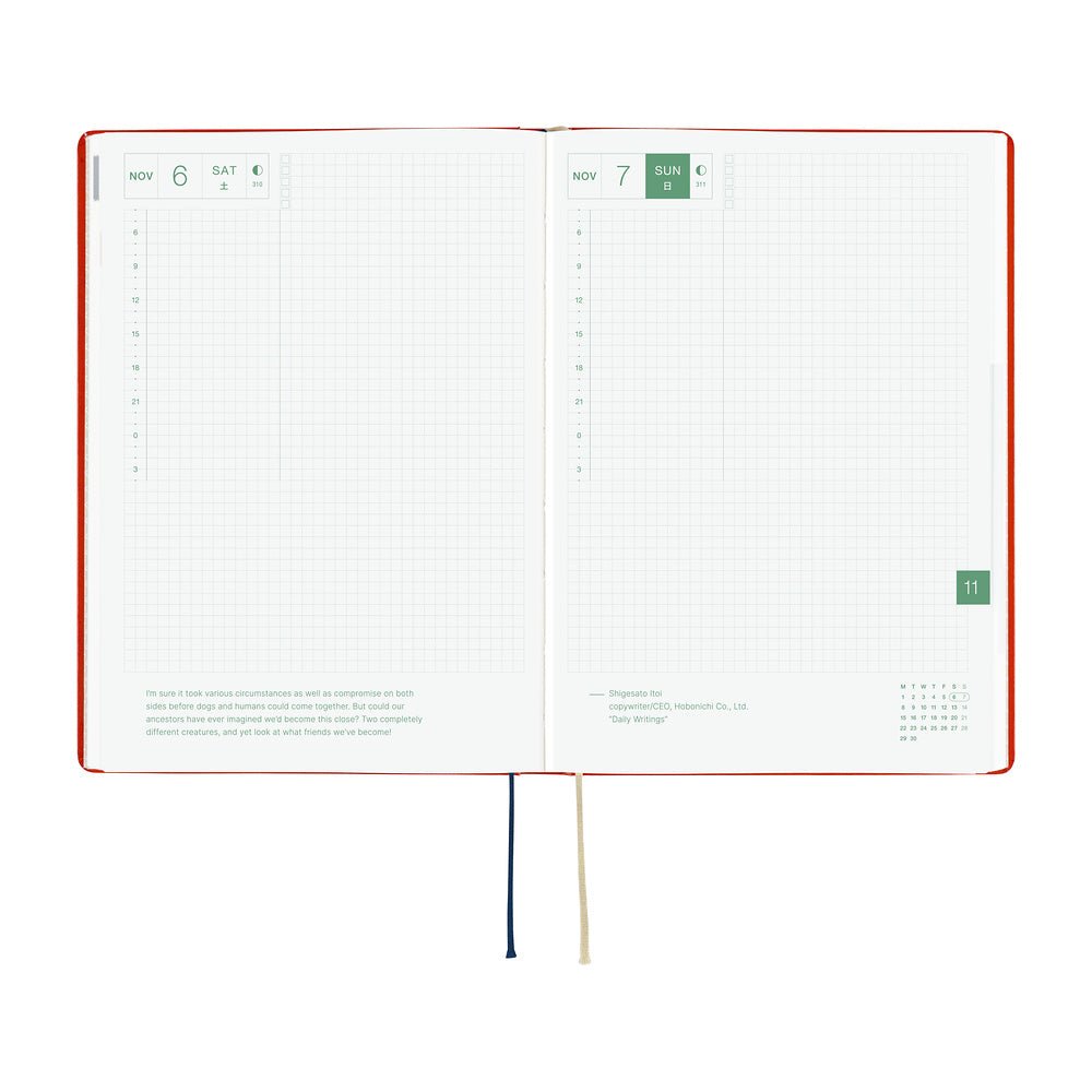 Hobonichi Techo HON A6 2027 - Yumi Kitagishi: White Cat and Rabbit's Tea Room - Famous | Online Store