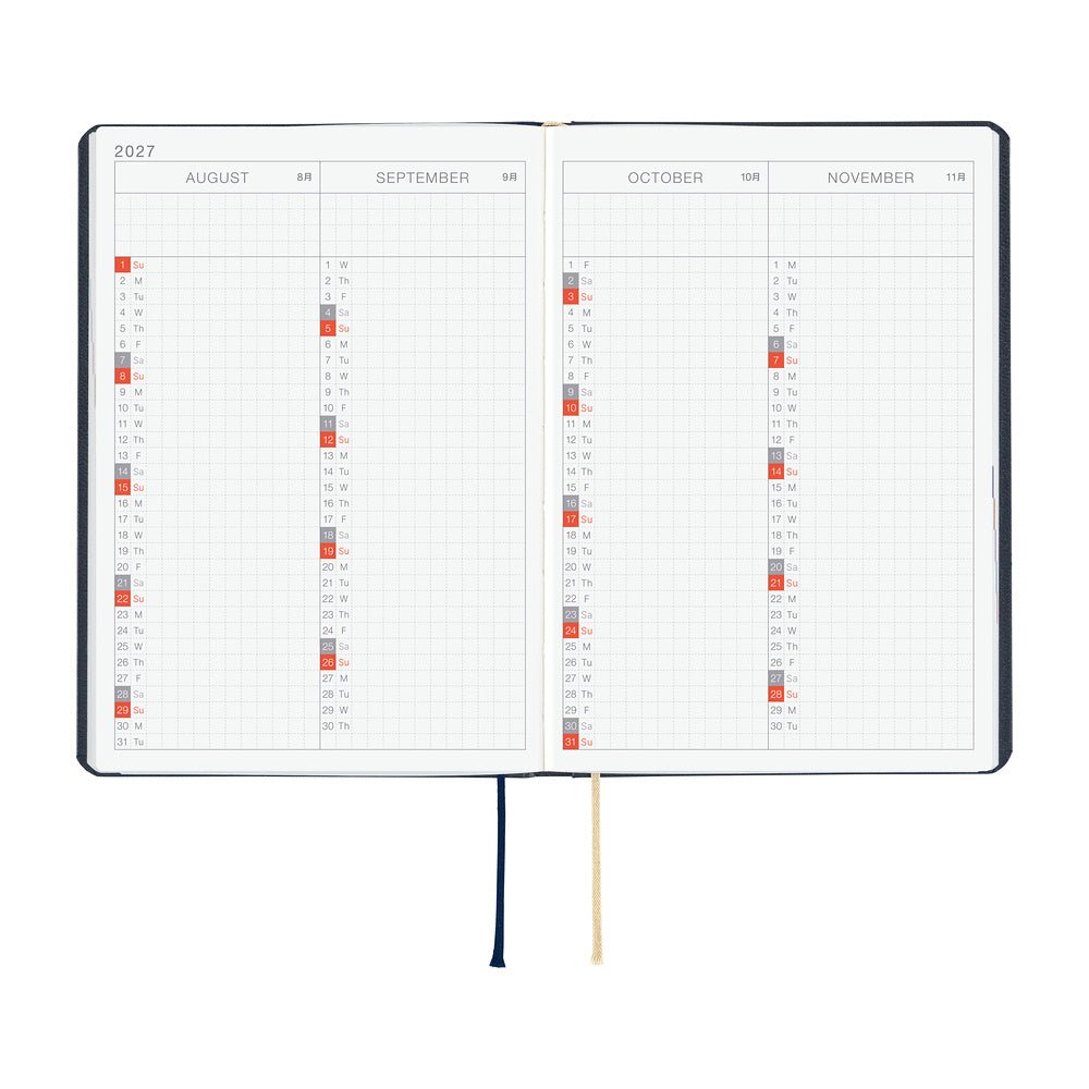 Hobonichi Techo HON A6 2027 - Slash (Navy) - Famous | Online Store