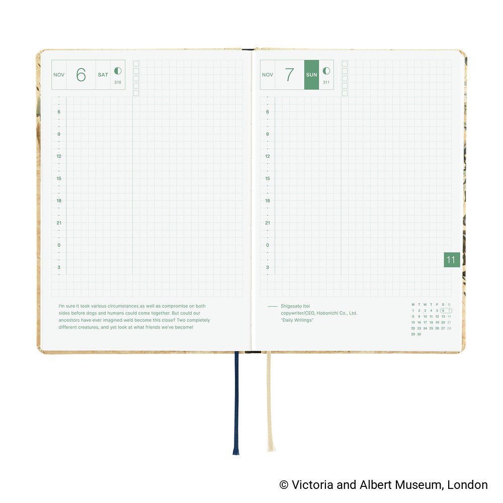 Hobonichi Techo HON A6 2027 - V&A Series: Vine - Famous | Online Store
