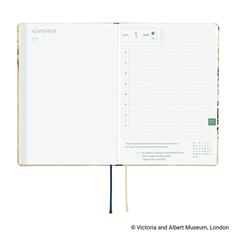 Hobonichi Techo HON A6 2027 - V&A Series: Vine - Famous | Online Store